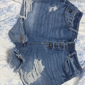 KanCan Distressed Blue Jean Shorts